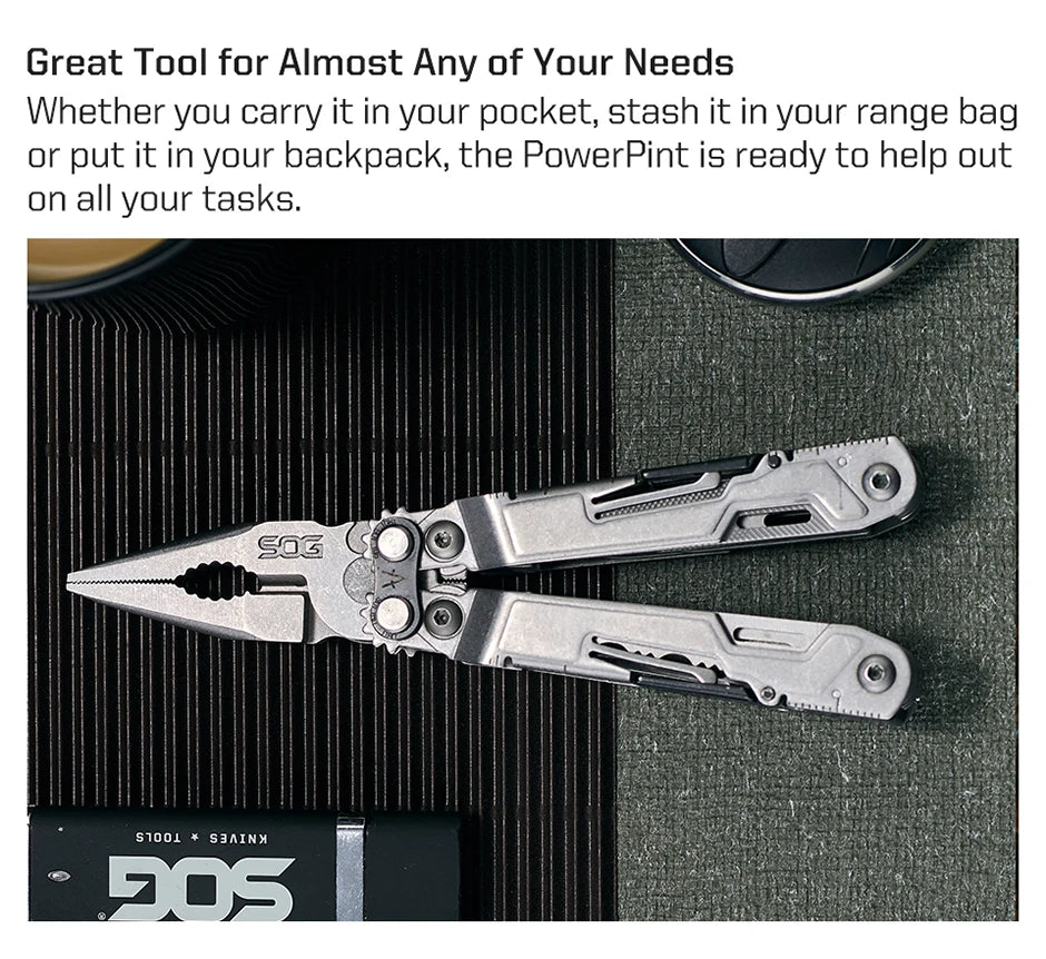 PowerPint 18-in-1 Tactical Multi-Tool – Folding Pliers & Knife