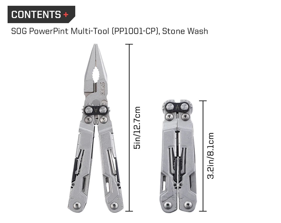 PowerPint 18-in-1 Tactical Multi-Tool – Folding Pliers & Knife