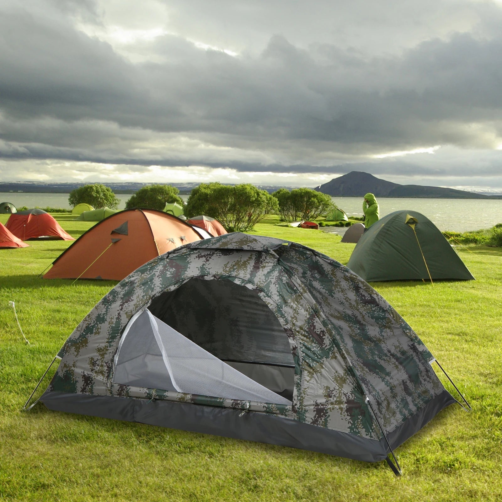 TOMSHOO 2-Person Summer Camping Tent – Lightweight Outdoor Trekking Shelter