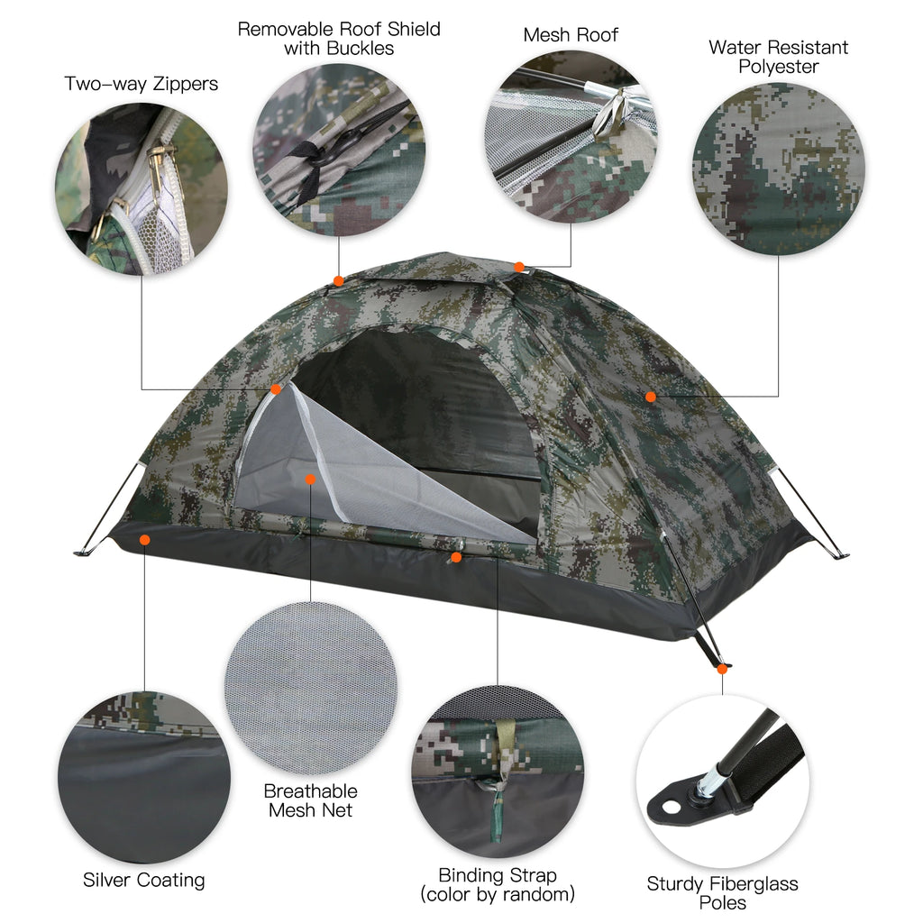TOMSHOO 2-Person Summer Camping Tent – Lightweight Outdoor Trekking Shelter