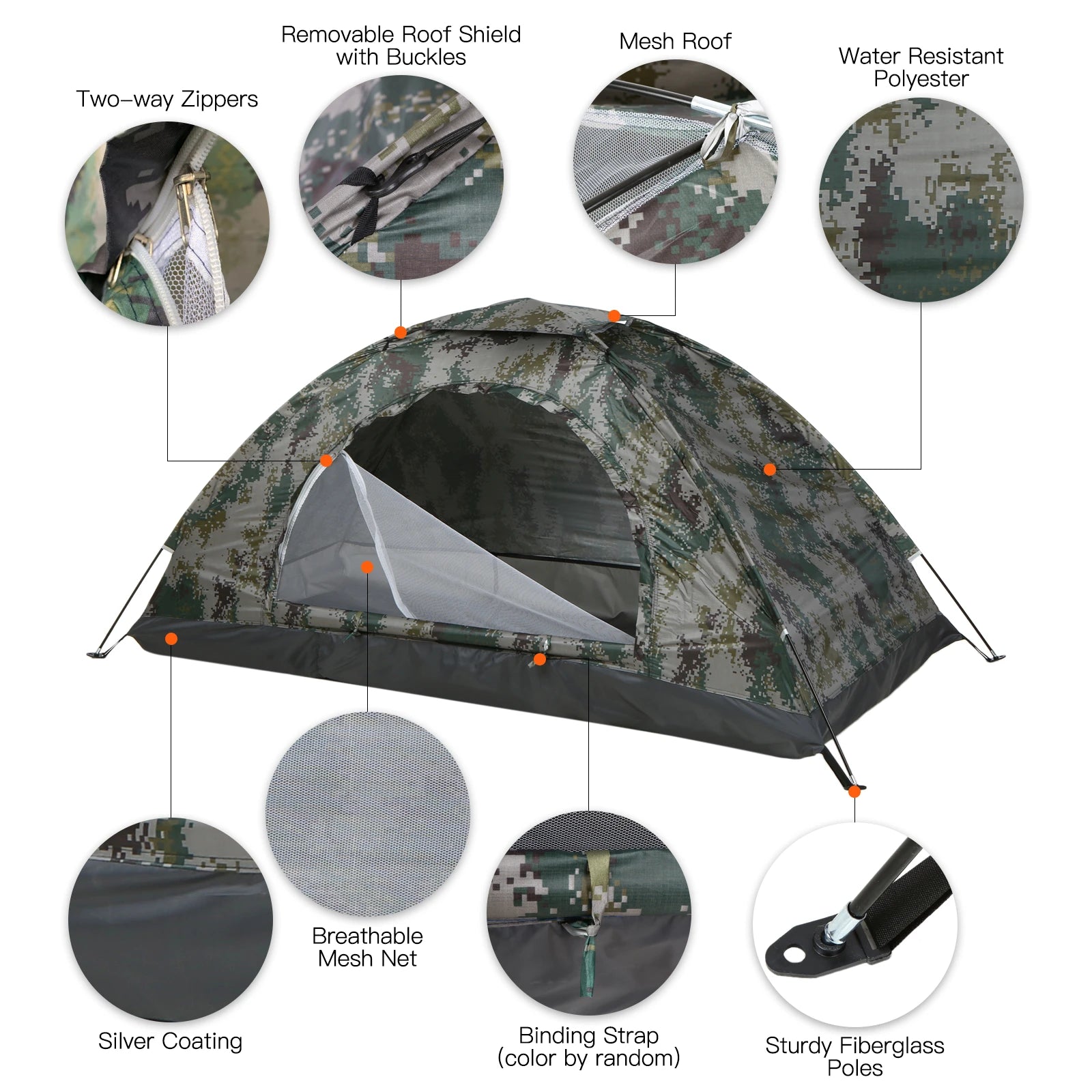 TOMSHOO 2-Person Summer Camping Tent – Lightweight Outdoor Trekking Shelter
