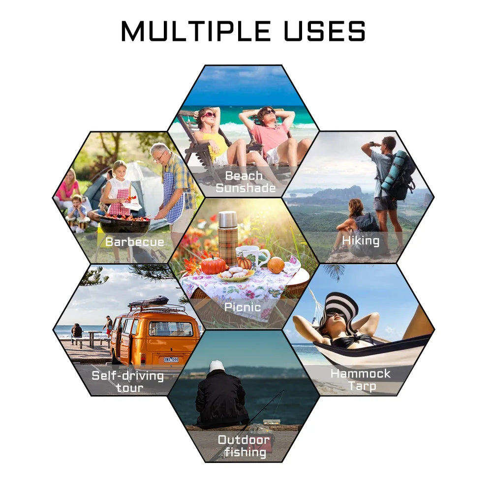 Waterproof Tent Tarp – Lightweight Outdoor Camping Sun Shelter