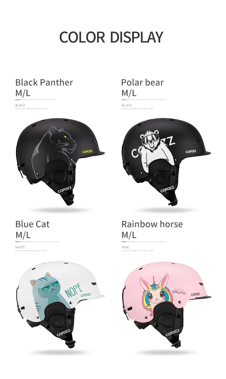 Cartoon Half-Cover Ski Helmet – Anti-Impact Sports Helmet for Adults & Kids
