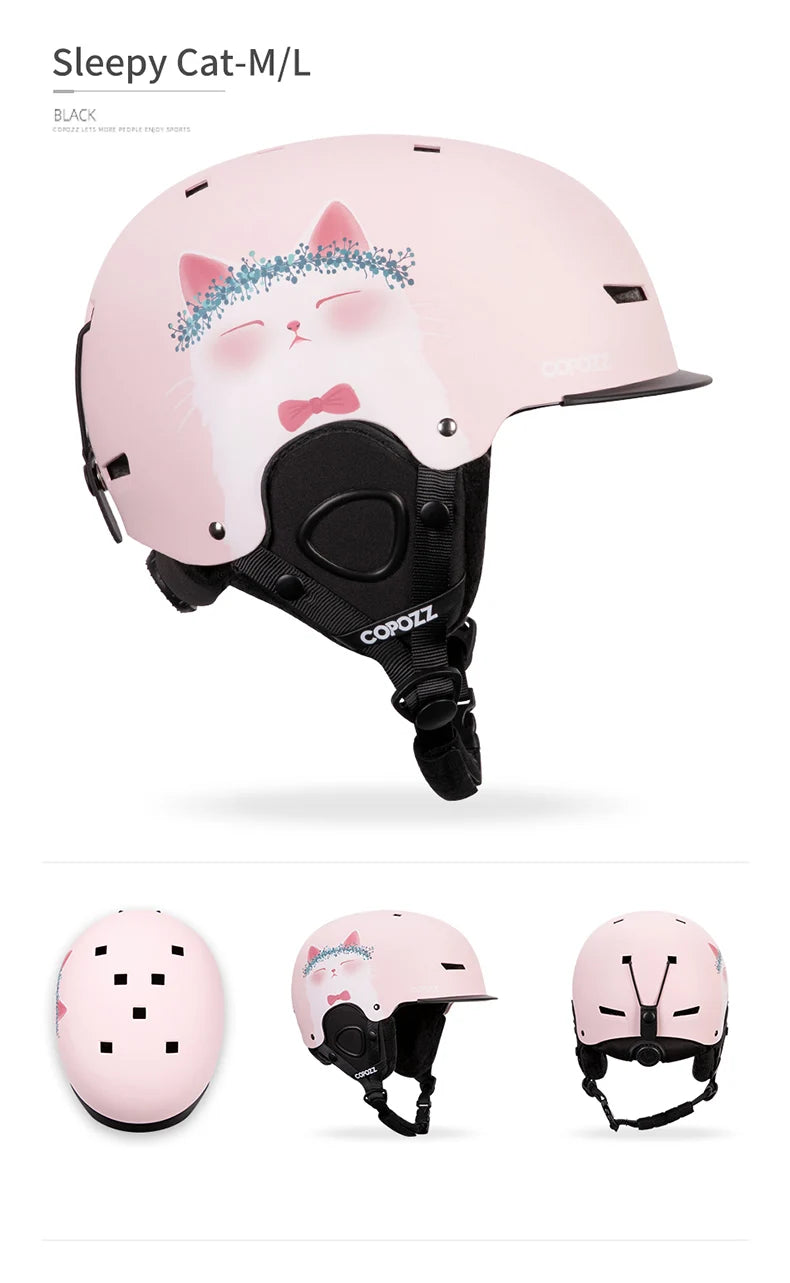 Cartoon Half-Cover Ski Helmet – Anti-Impact Sports Helmet for Adults & Kids