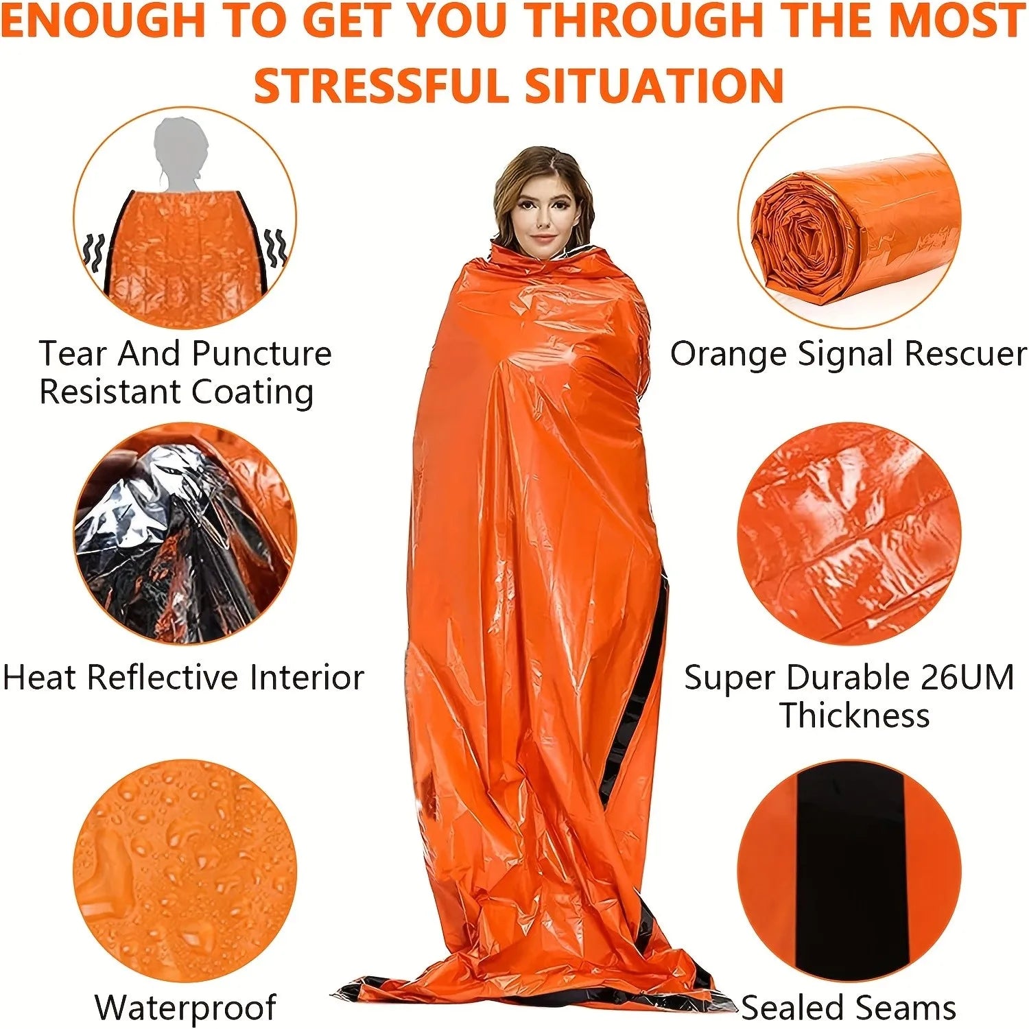Emergency Mylar Sleeping Bag – Waterproof Survival Blanket