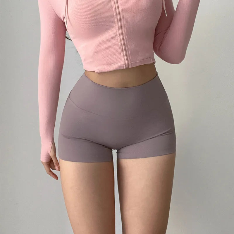 GymHUB High-Waist Hip-Lifting Yoga Shorts – 3/4 Quick-Dry Pants
