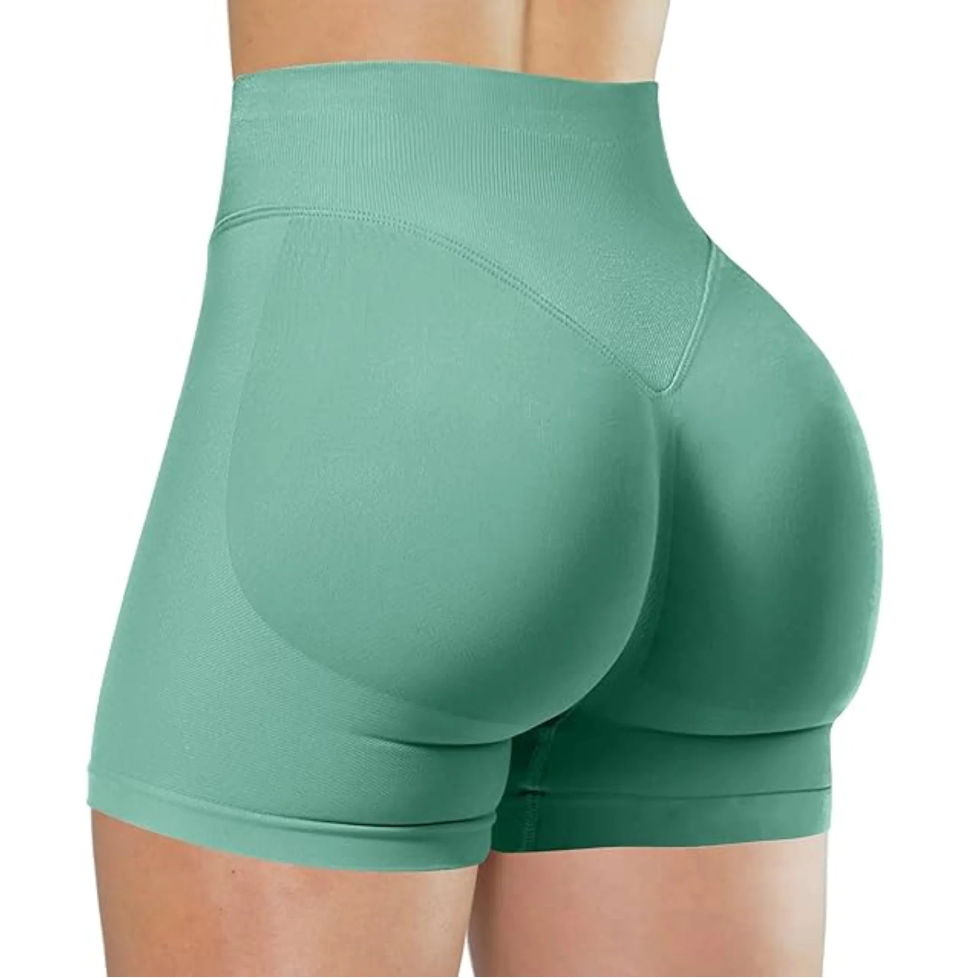 High-Waist Summer Yoga Shorts – Solid Color Fitness Leggings