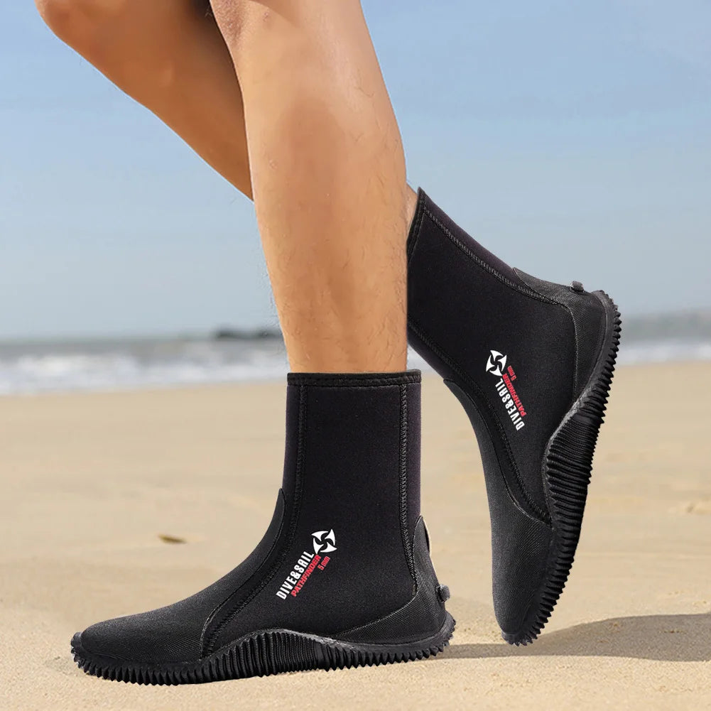 5mm Neoprene Zipper Dive Boots – Anti-Slip Water Sports Footwear