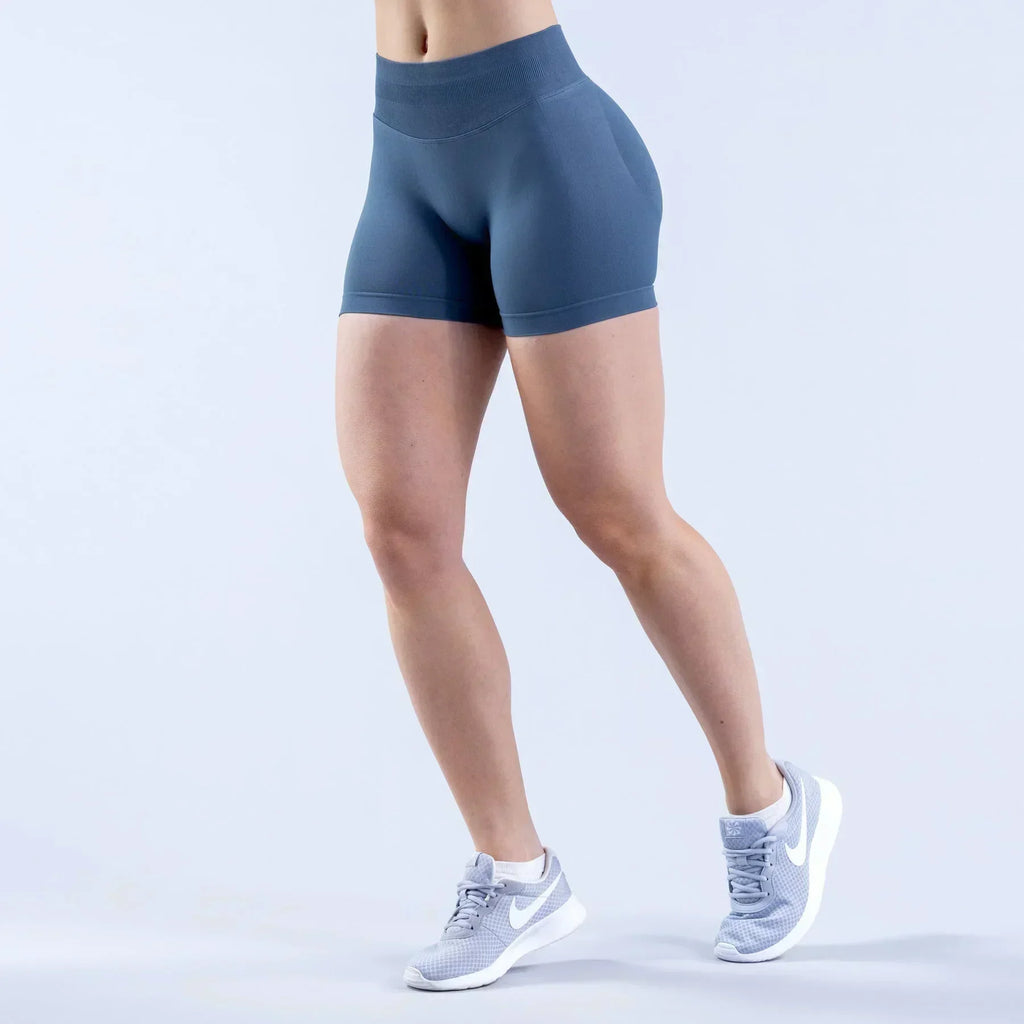 High-Waist Summer Yoga Shorts – Solid Color Fitness Leggings