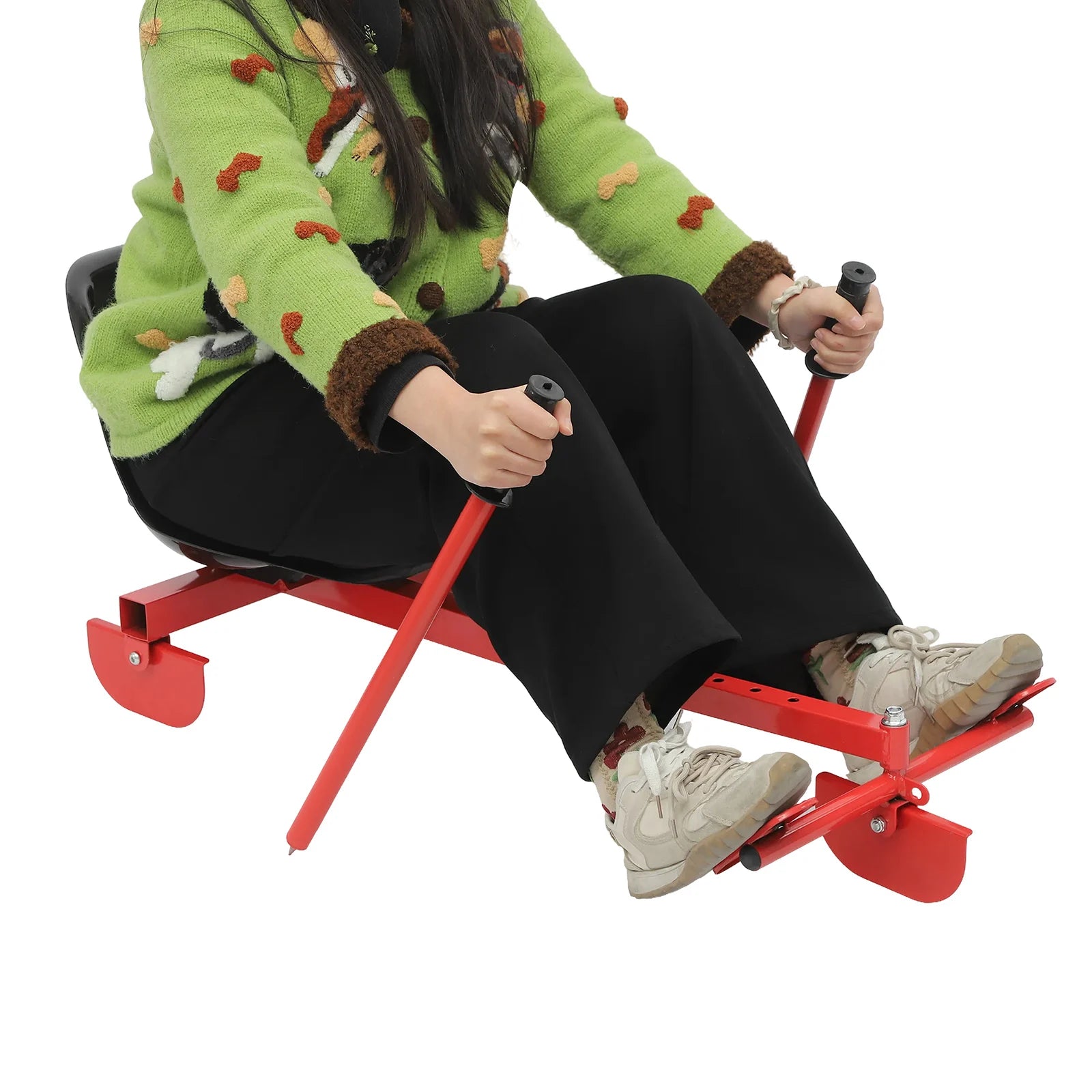 Snow Racer PE Triangular Ski Scooter – Red & Black, Ages 3+
