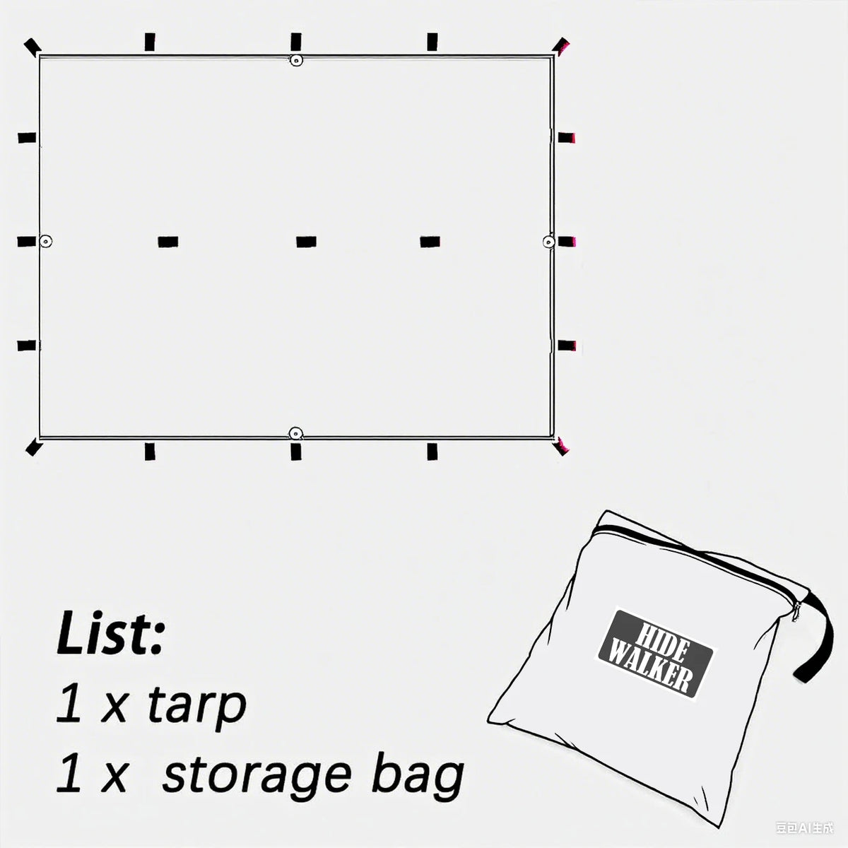 Waterproof Tent Tarp – Lightweight Outdoor Camping Sun Shelter