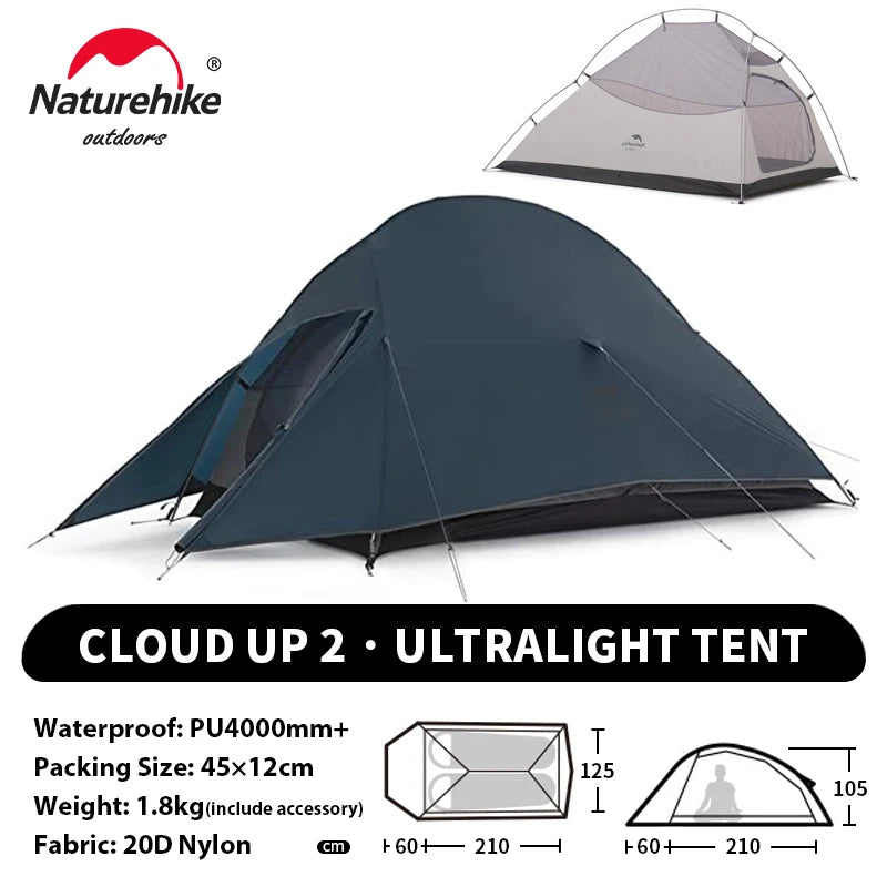 Naturehike 2-Person Waterproof Trekking Tent – Lightweight 3-Season Outdoor Shelter