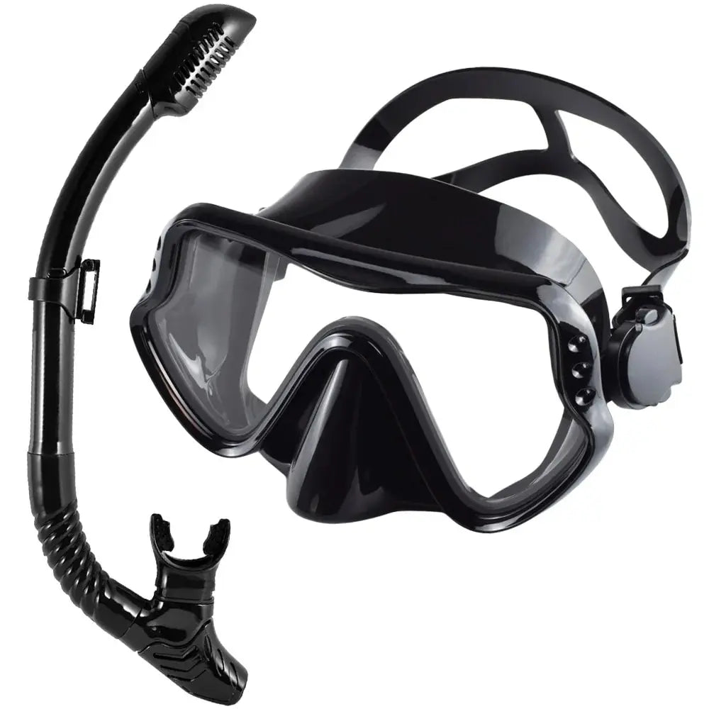 Dry Snorkel Set with Panoramic Mask – Professional Diving Gear for Adults