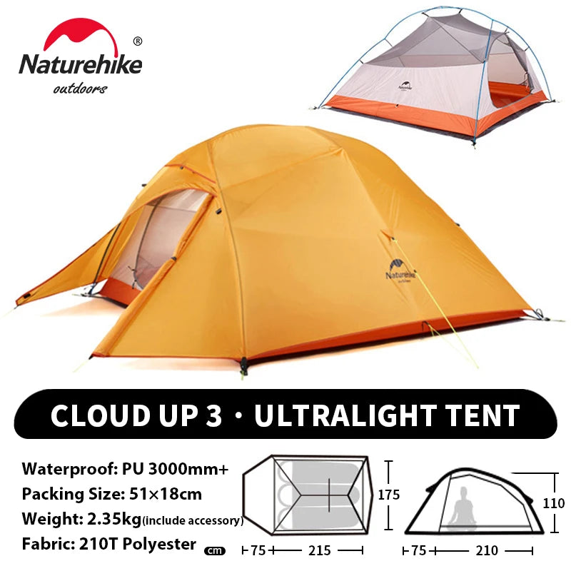 Naturehike 2-Person Waterproof Trekking Tent – Lightweight 3-Season Outdoor Shelter