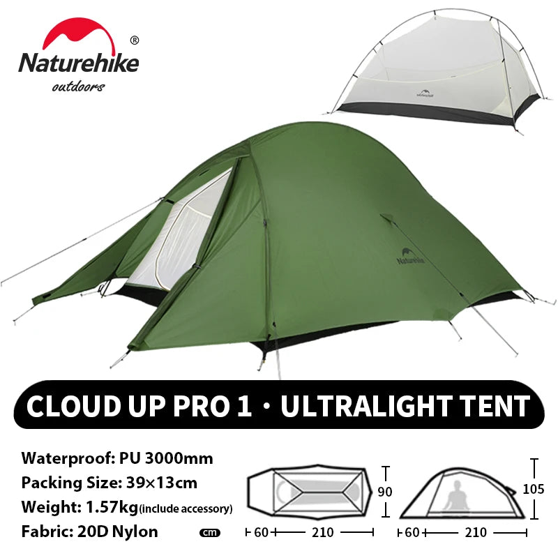 Naturehike 2-Person Waterproof Trekking Tent – Lightweight 3-Season Outdoor Shelter