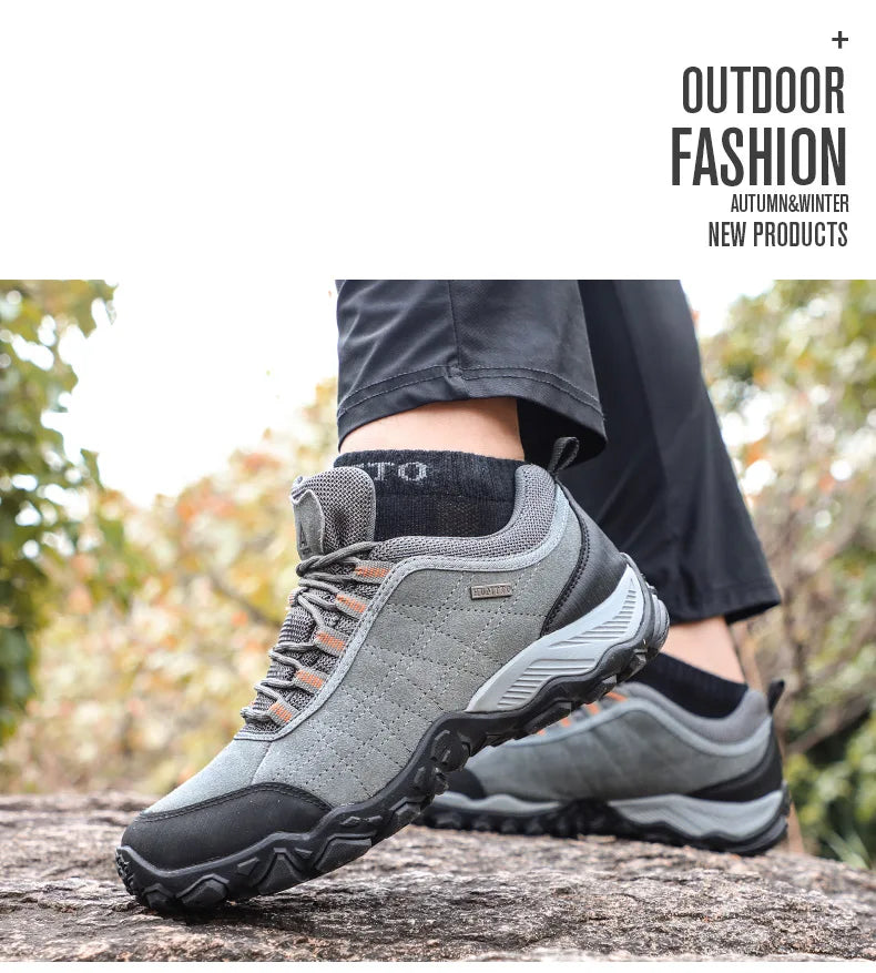 Men’s Luxury Leather Hiking & Trekking Shoes – Winter Outdoor Sneakers