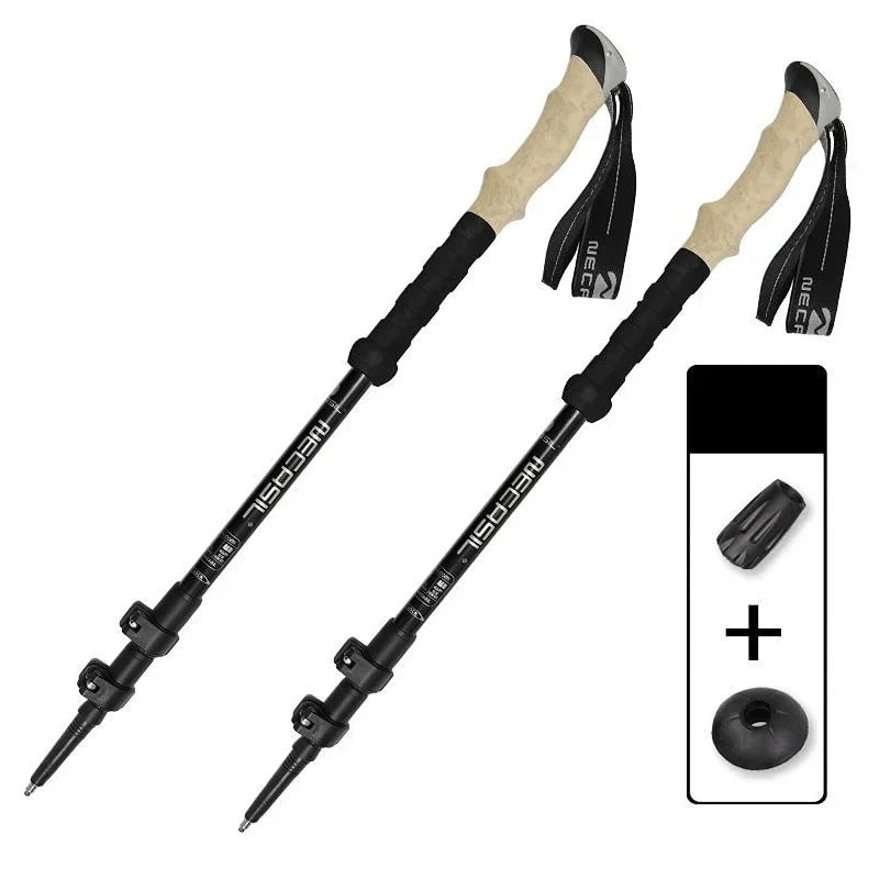 2PCS Ultralight Telescopic Trekking Poles – Adjustable Aluminum Hiking Sticks