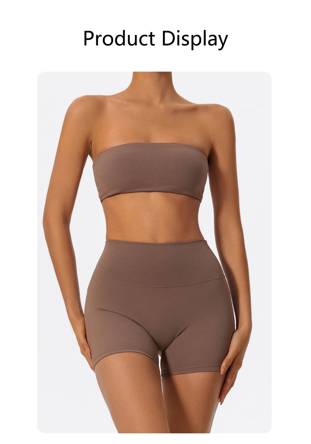Two-Piece Women’s Fitness Set – Strapless Sports Bra & Gym Crop Top