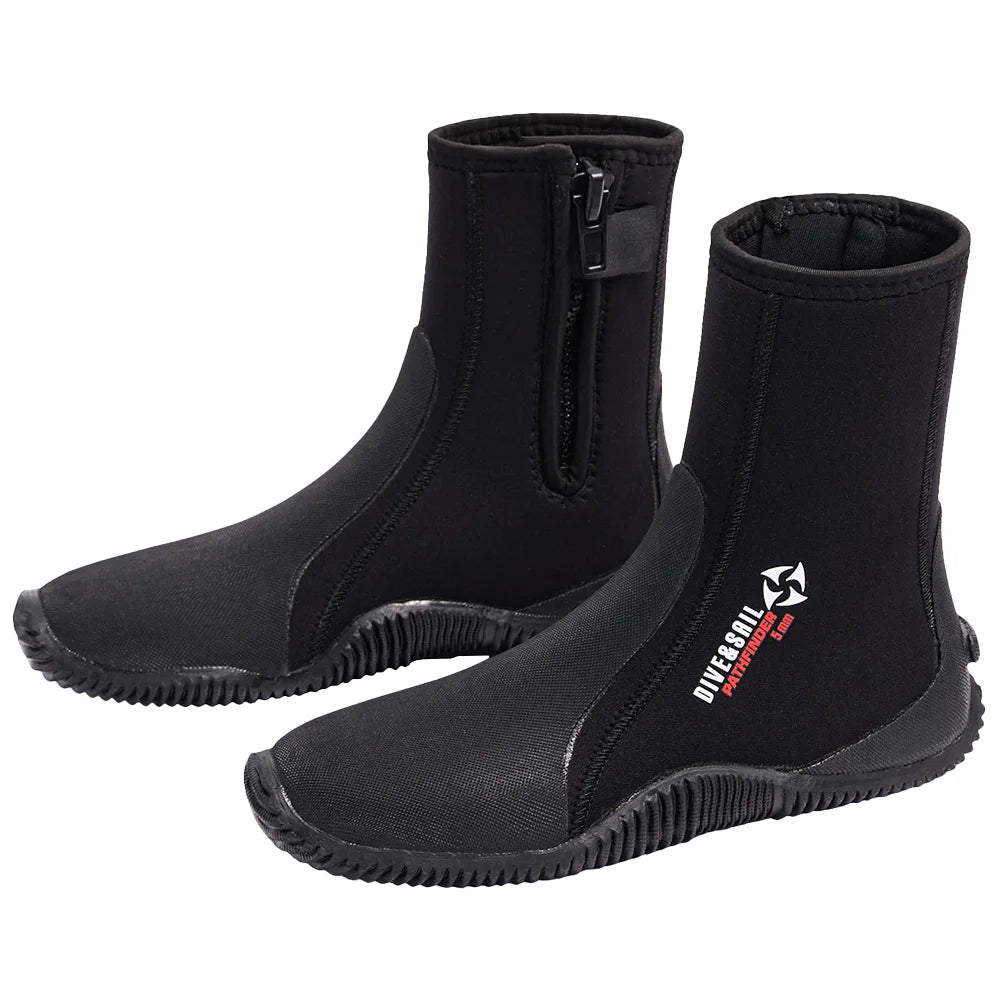 5mm Neoprene Zipper Dive Boots – Anti-Slip Water Sports Footwear
