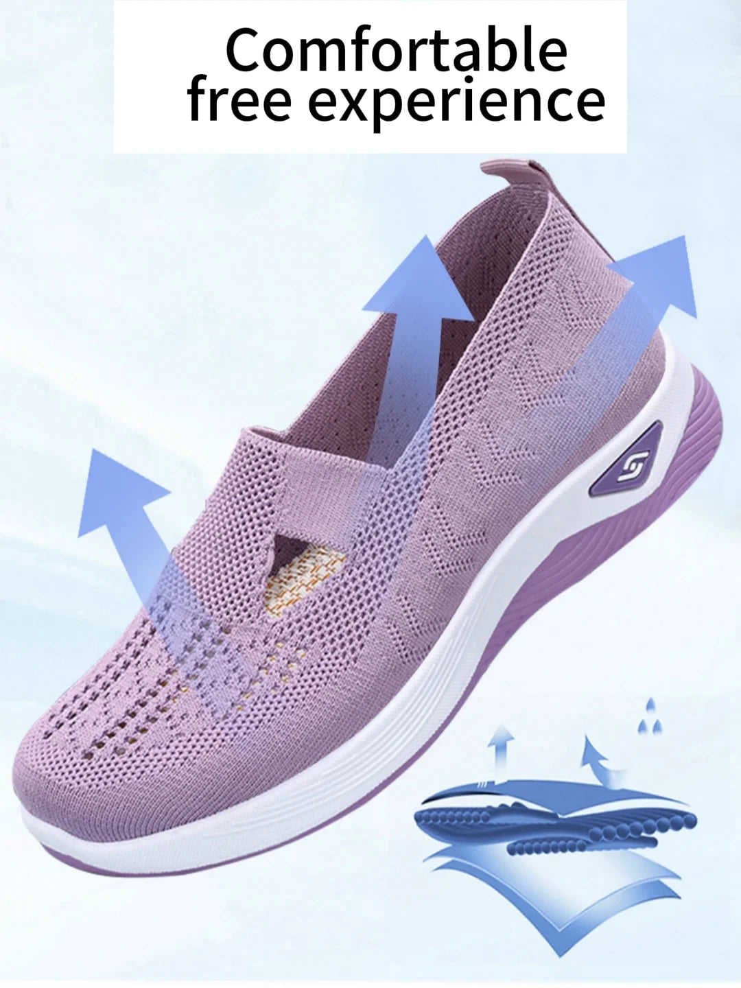Women’s Solid Color Breathable Sneakers – Low-Top Casual Shoes