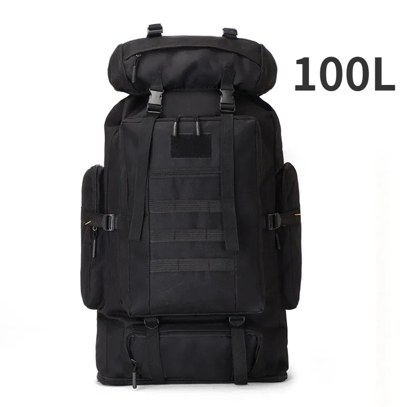 80L/100L Tactical Mountaineering Backpack – Large Outdoor Hiking & Camping Bag