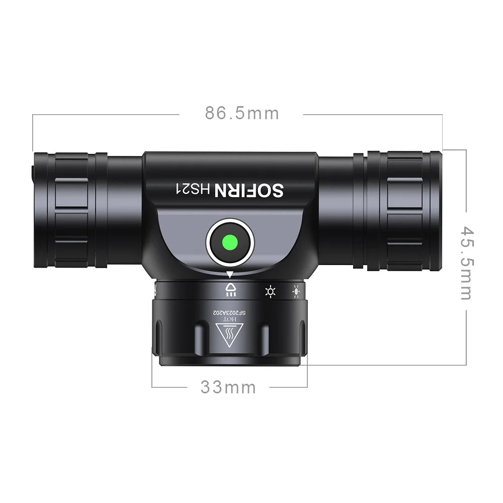 SOFIRN HS21 2000lm EDC Headlamp – USB-C Rechargeable 18650 Flashlight