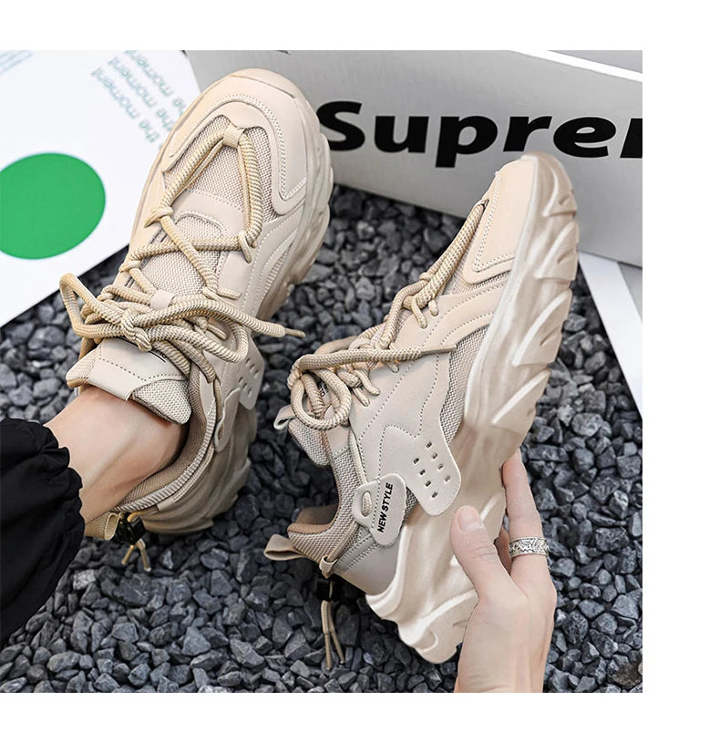 Men’s Breathable Thick-Soled Sneakers – Comfortable Casual & Running Shoes