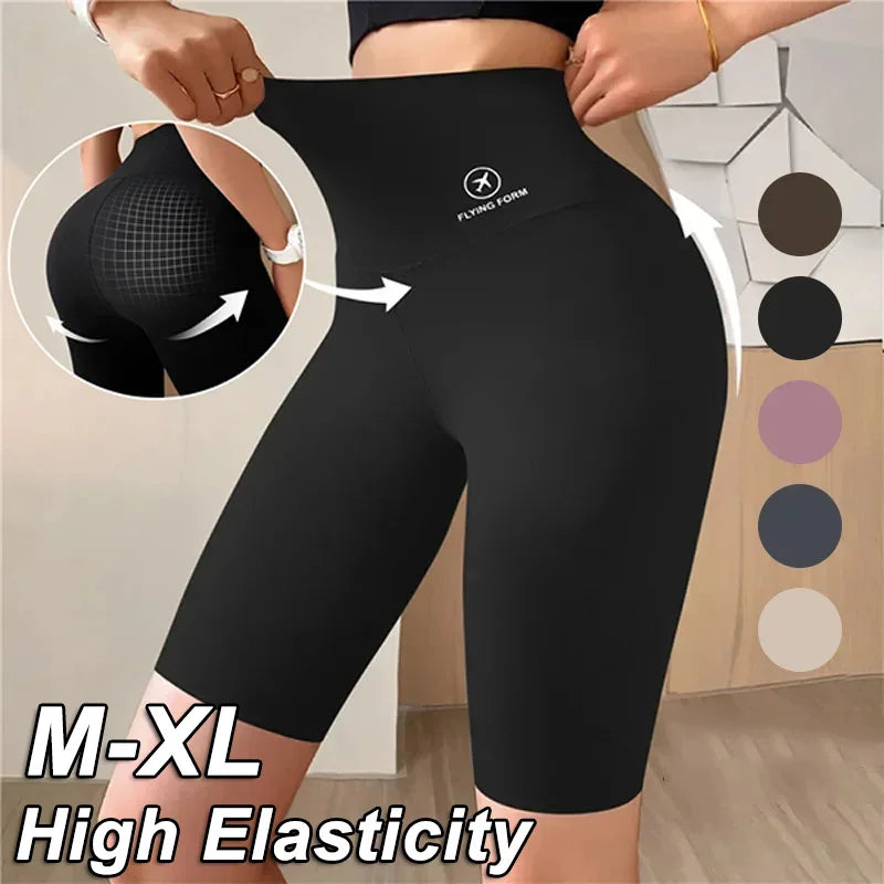 Women’s High-Waist Sports Shorts – Cycling, Jogging & Gym