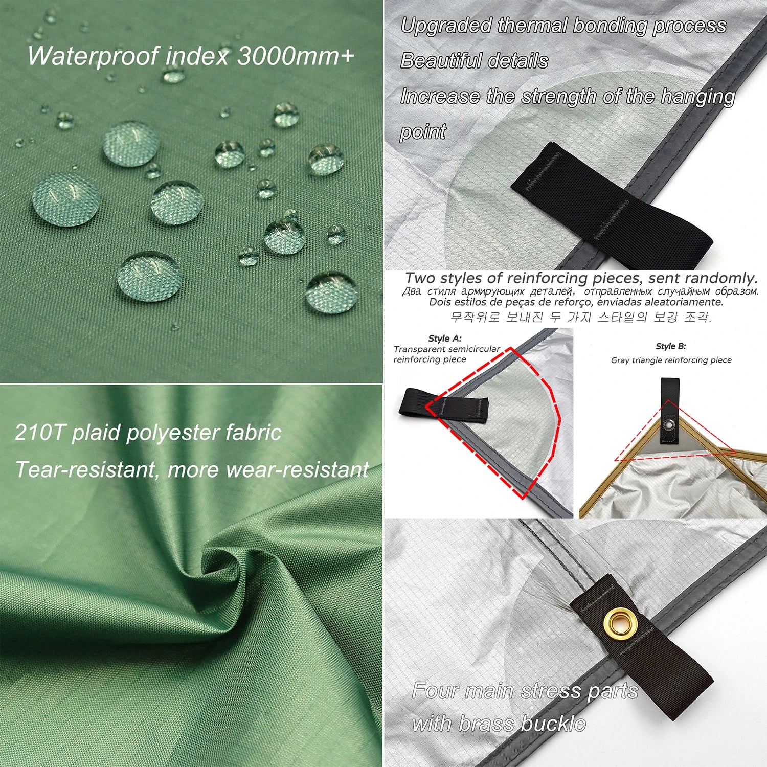 Waterproof Tent Tarp – Lightweight Outdoor Camping Sun Shelter