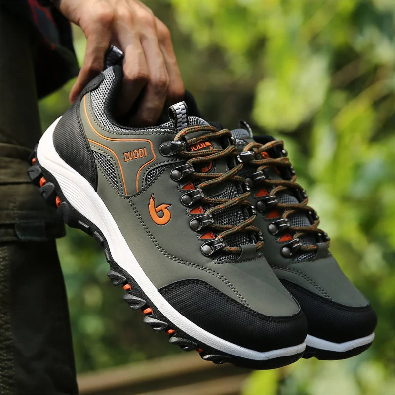 Men’s Leather Casual Sneakers – Lightweight Walking Shoes