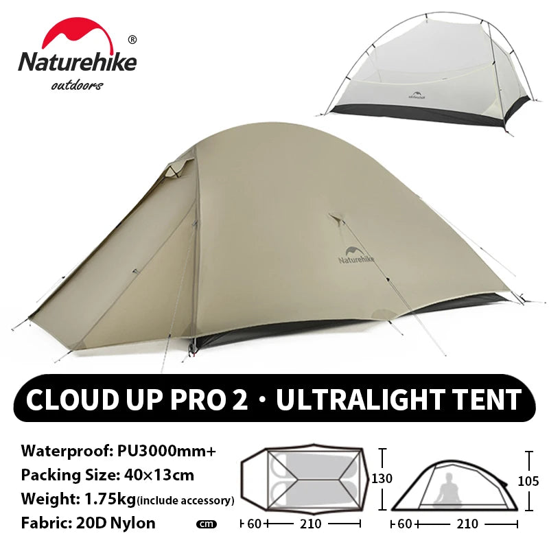 Naturehike 2-Person Waterproof Trekking Tent – Lightweight 3-Season Outdoor Shelter
