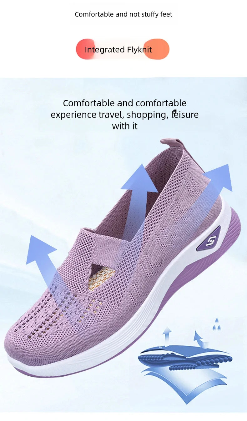 Women’s Solid Color Breathable Sneakers – Low-Top Casual Shoes