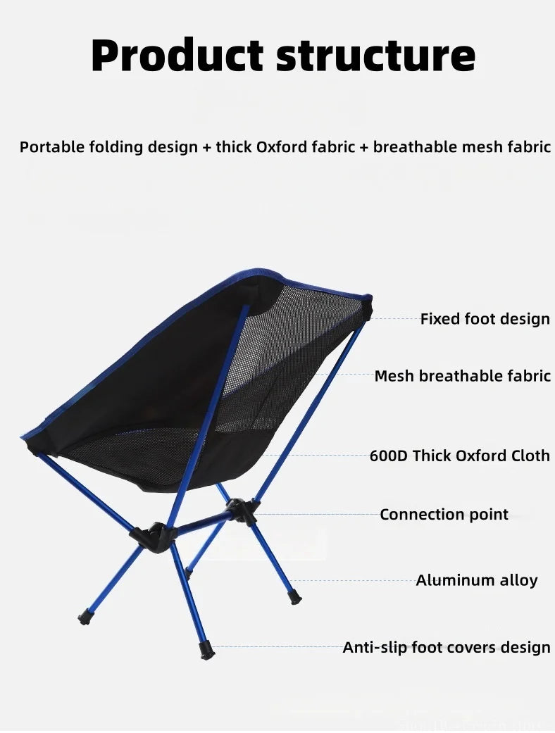 Ultra-Light Foldable Outdoor Chair – Aluminum Alloy Moon Chair