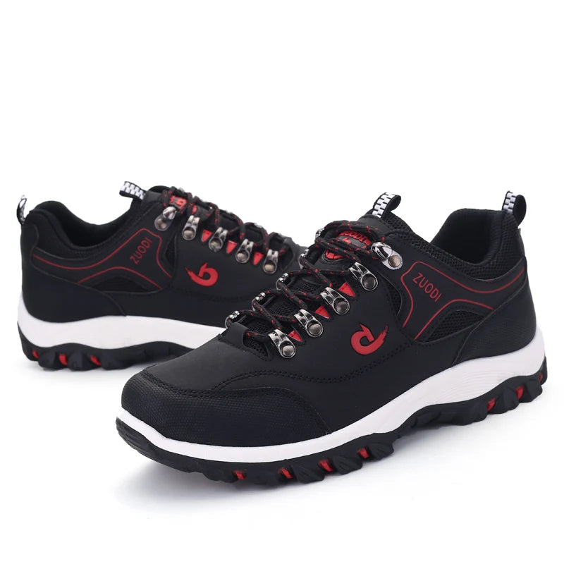 Men’s Leather Casual Sneakers – Lightweight Walking Shoes