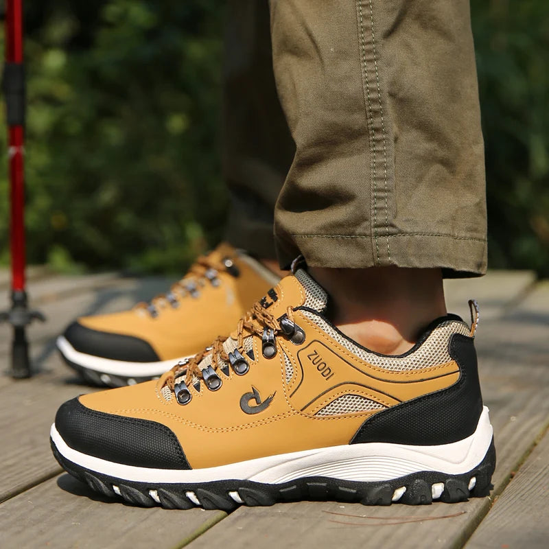 Men’s Leather Casual Sneakers – Lightweight Walking Shoes