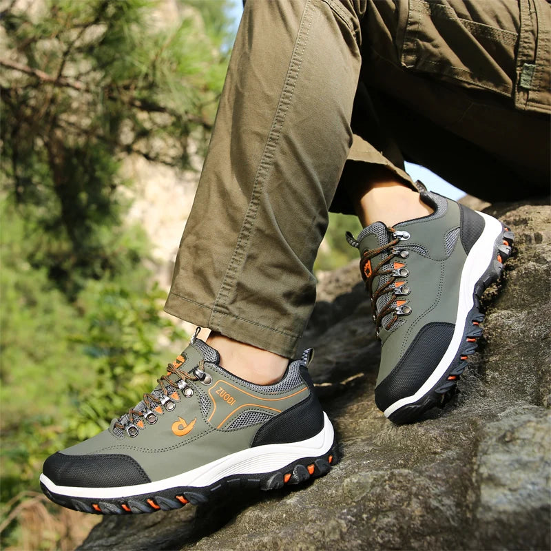Men’s Leather Casual Sneakers – Lightweight Walking Shoes