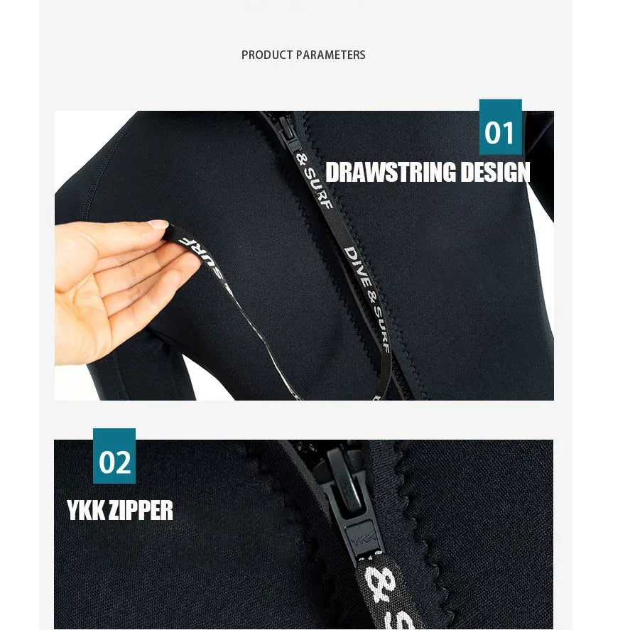 3mm Neoprene Wetsuit – Men’s Full Diving & Surfing Suit