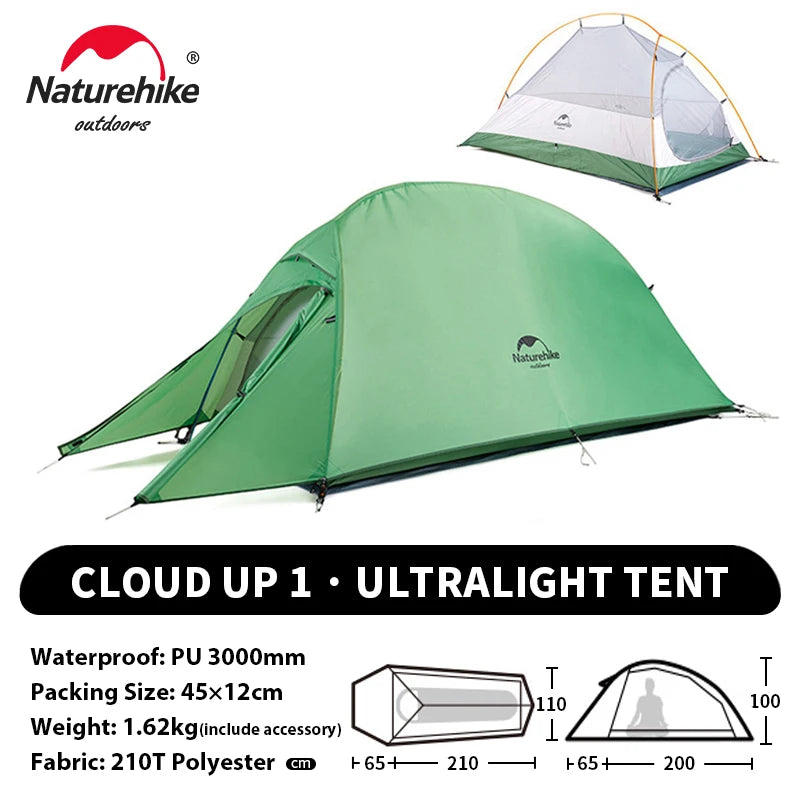 Naturehike 2-Person Waterproof Trekking Tent – Lightweight 3-Season Outdoor Shelter