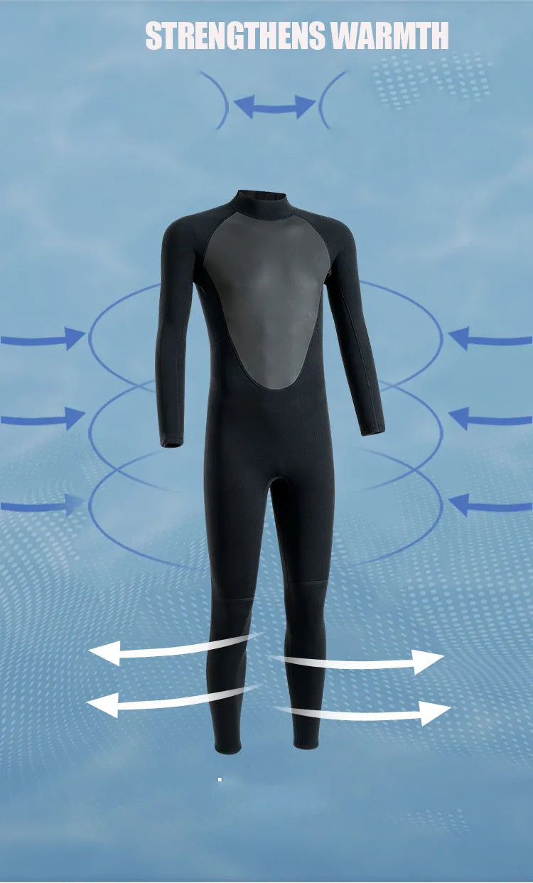 3mm Neoprene Wetsuit – Men’s Full Diving & Surfing Suit