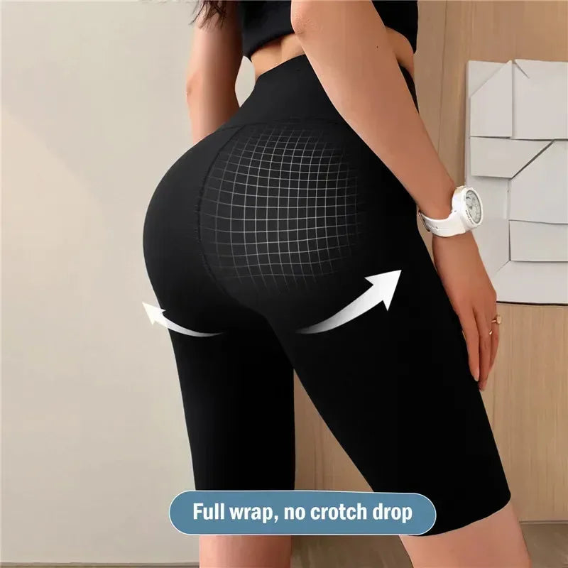 Women’s High-Waist Sports Shorts – Cycling, Jogging & Gym