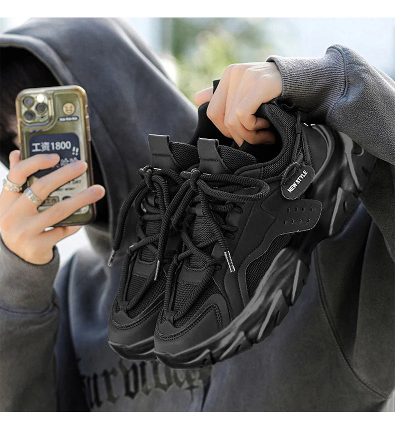 Men’s Breathable Thick-Soled Sneakers – Comfortable Casual & Running Shoes