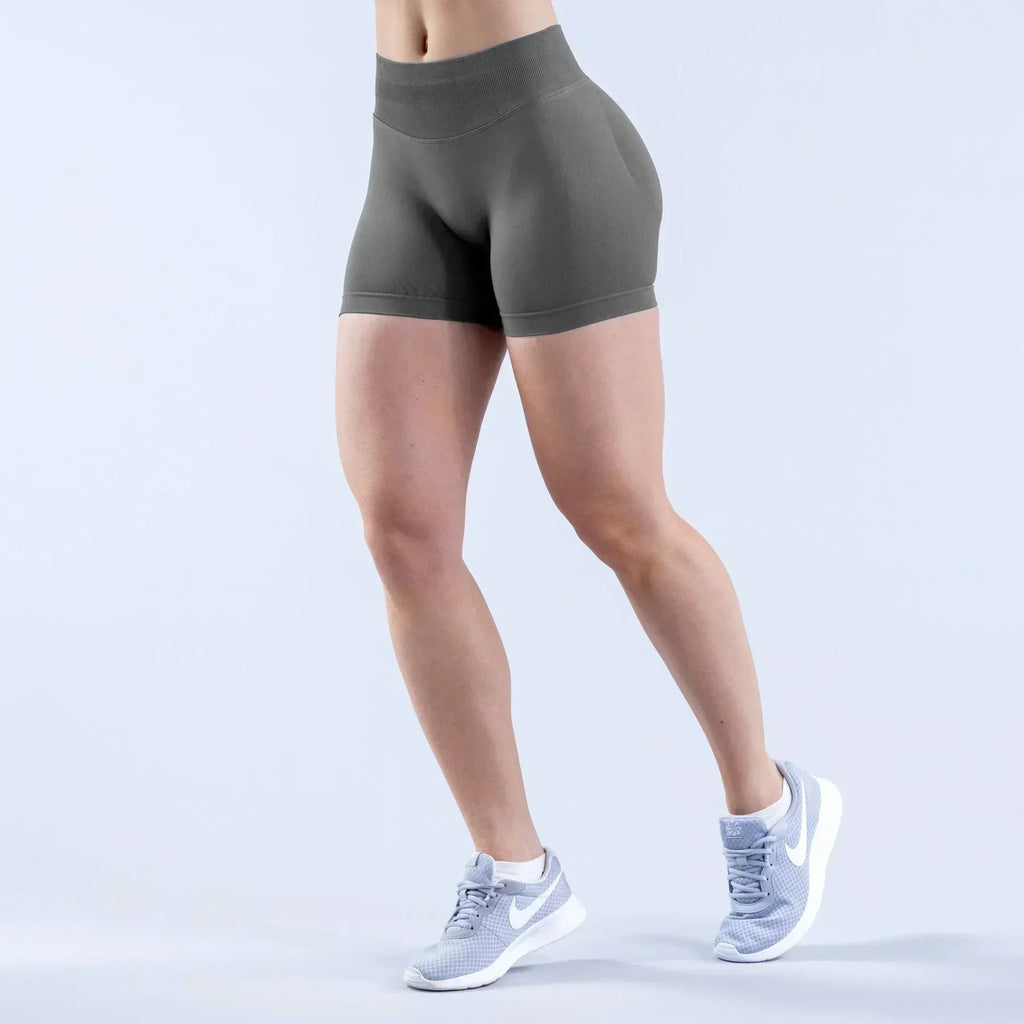 High-Waist Summer Yoga Shorts – Solid Color Fitness Leggings