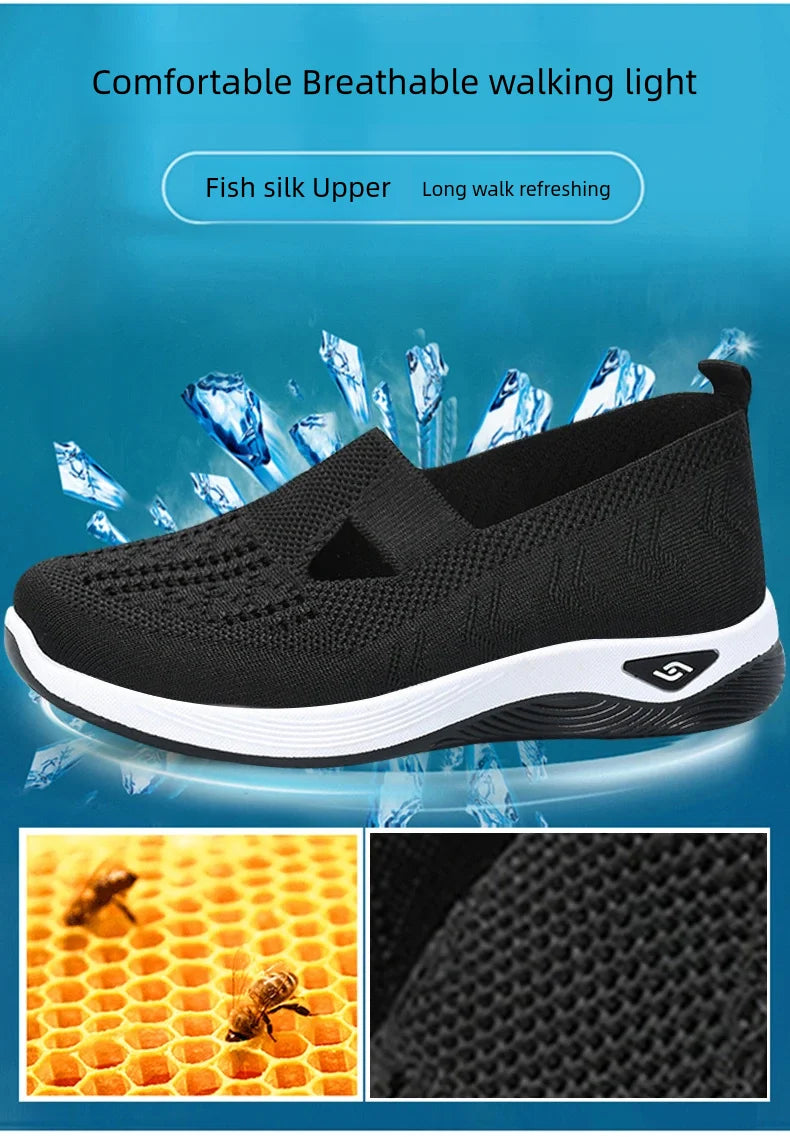 Women’s Solid Color Breathable Sneakers – Low-Top Casual Shoes