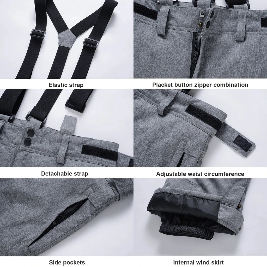 Unisex Winter Ski Pants – Thick, Waterproof, Windproof Snow Trousers