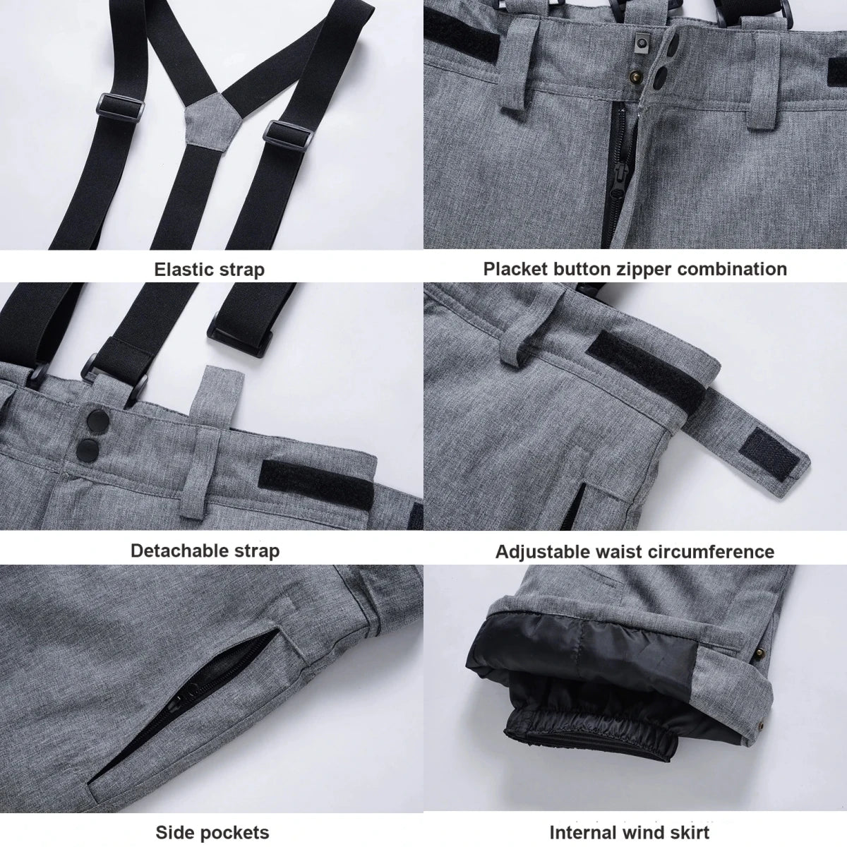 Unisex Winter Ski Pants – Thick, Waterproof, Windproof Snow Trousers