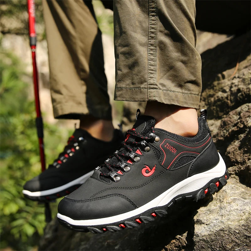 Men’s Leather Casual Sneakers – Lightweight Walking Shoes