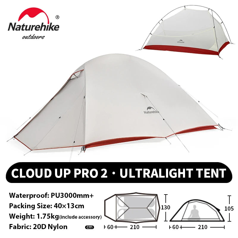 Naturehike 2-Person Waterproof Trekking Tent – Lightweight 3-Season Outdoor Shelter