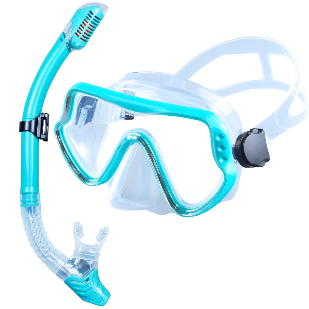 Dry Snorkel Set with Panoramic Mask – Professional Diving Gear for Adults