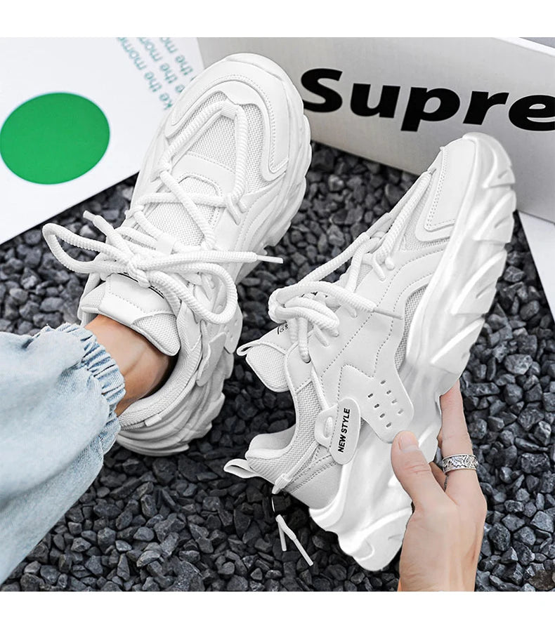 Men’s Breathable Thick-Soled Sneakers – Comfortable Casual & Running Shoes