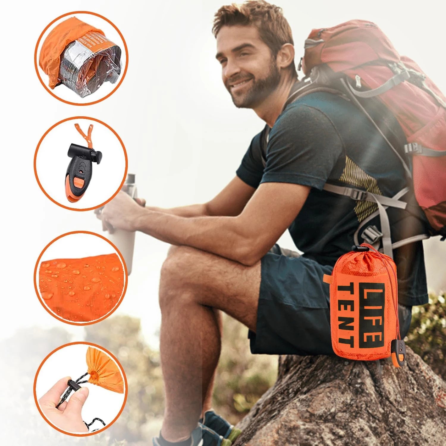 2-Person Waterproof Emergency Tent – Portable Camping Shelter